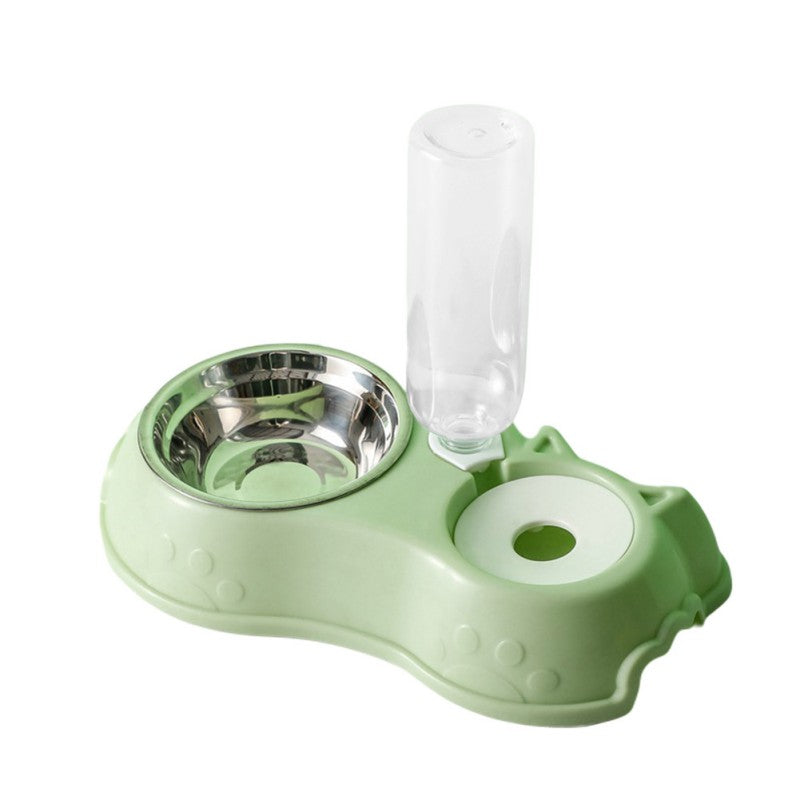 KFX-4270781 Mobile Unplugged Cat Drinking Bowl - PP, PET, and Stainless Steel, Small Size 24.5x24.5x29.5cm, Bowl Size 11x3cm