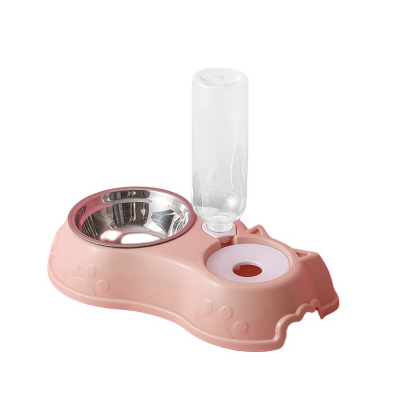 KFX-4270781 Mobile Unplugged Cat Drinking Bowl - PP, PET, and Stainless Steel, Small Size 24.5x24.5x29.5cm, Bowl Size 11x3cm