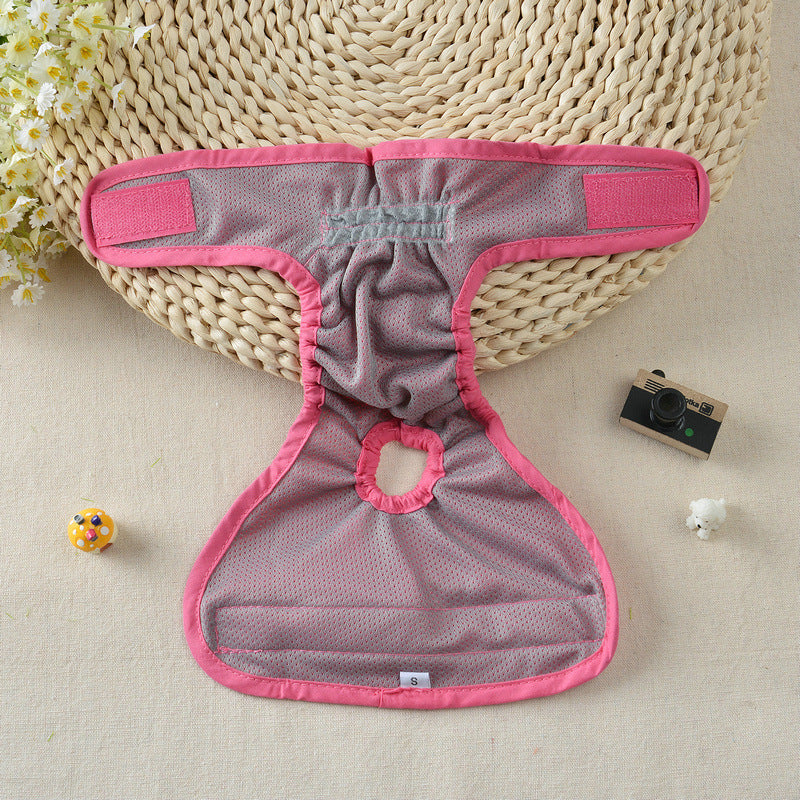 KFX-4271165 Pet Dog Velcro Underwear – Pink, Casual Cotton Clothing in XS-XL Sizes