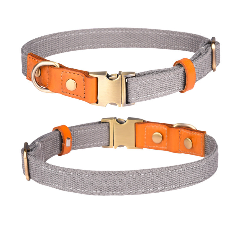 KFX-4272445 Comfortable Monochrome Leather Engraved Pet Collar - Multiple Sizes Available