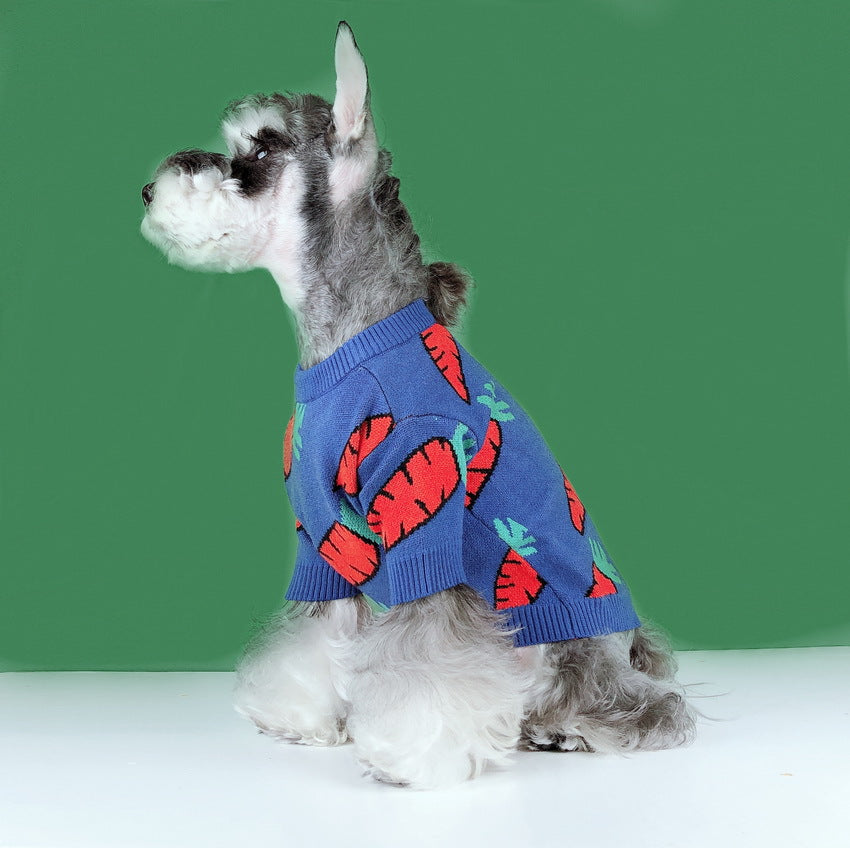 KFX-4274365 Schnauzer Teddy Winter Thick Wool Carrot Sweater for Dogs and Cats