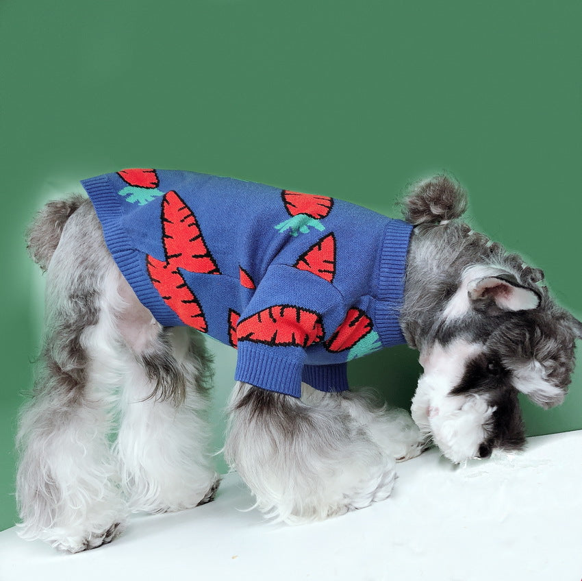 KFX-4274365 Schnauzer Teddy Winter Thick Wool Carrot Sweater for Dogs and Cats