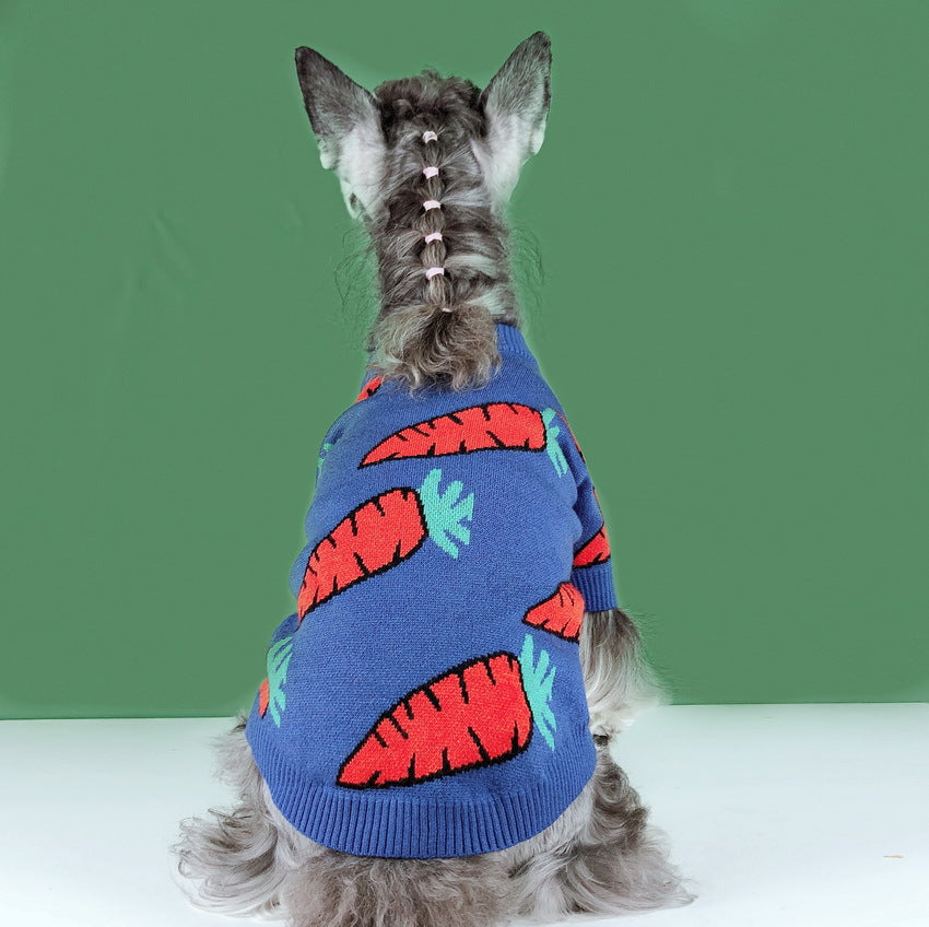 KFX-4274365 Schnauzer Teddy Winter Thick Wool Carrot Sweater for Dogs and Cats