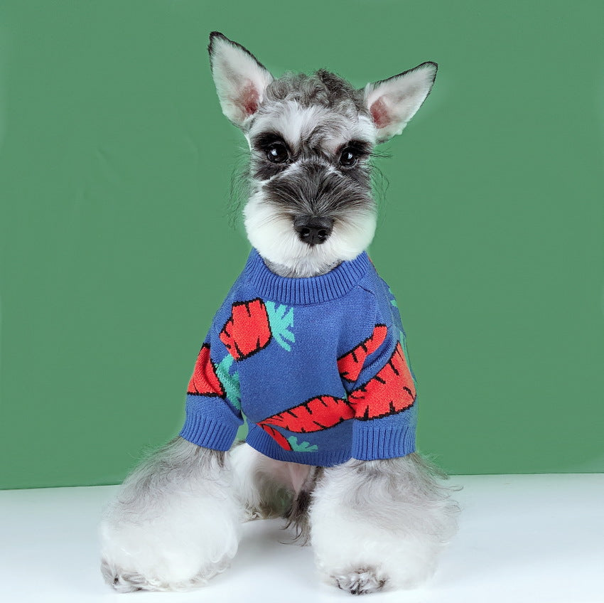 KFX-4274365 Schnauzer Teddy Winter Thick Wool Carrot Sweater for Dogs and Cats