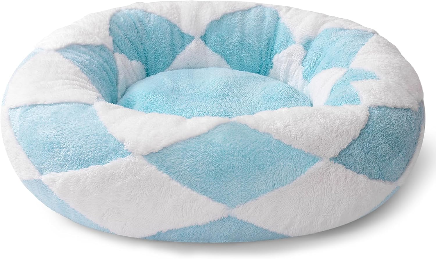 KFX-4275005 Cozy Round Plush Pet Bed for Cats and Small Dogs - 23 Inch Washable Design with Non-Slip Bottom