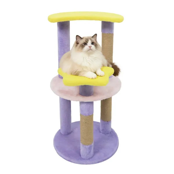 KFX-4276029 29-Inch Purple Cat Tree with 4 Levels and Jute Scratching Posts, Designed for Kittens and Cats