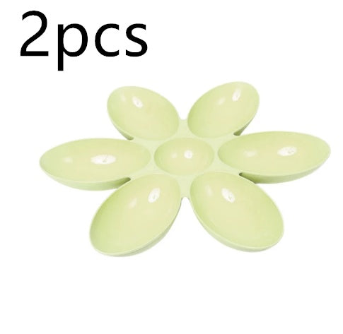 KFX-4276541 Flower-Shaped Shallow Multi-Rice Bowl Set - Available in Blue, Green, and Pink