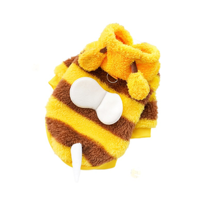 KFX-4276925 Autumn and Winter Pet Costume for Dogs and Cats - Bee Transformation and Striped Design, Multiple Sizes Available