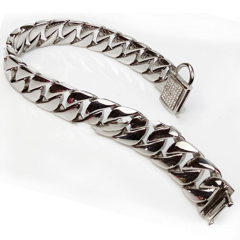 KFX-4278333 Stainless Steel Dog Chain Collar - Adjustable, Variety of Lengths Available