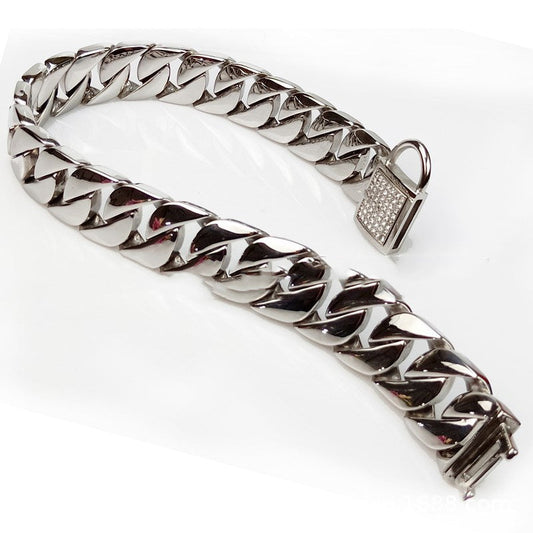 KFX-4278333 Stainless Steel Dog Chain Collar - Adjustable, Variety of Lengths Available