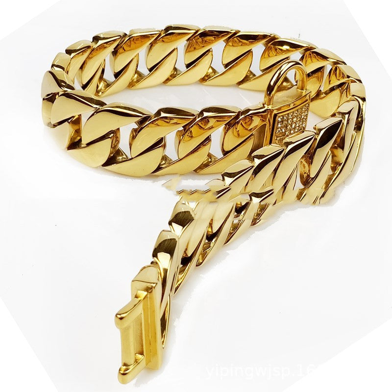 KFX-4278333 Stainless Steel Dog Chain Collar - Adjustable, Variety of Lengths Available