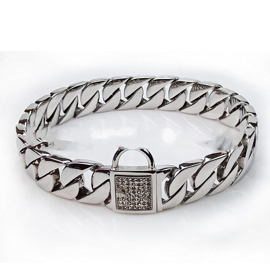 KFX-4278333 Stainless Steel Dog Chain Collar - Adjustable, Variety of Lengths Available