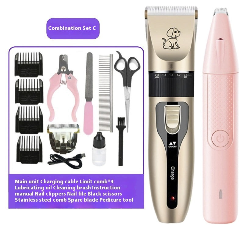 KFX-4280125 Electric Pet Scissors Set for Grooming Dog & Cat - Nail Cap & Steel Comb Included