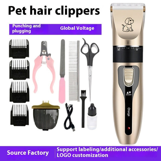 KFX-4280125 Electric Pet Scissors Set for Grooming Dog & Cat - Nail Cap & Steel Comb Included