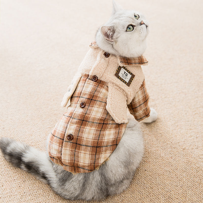 KFX-4280509 Cozy Lamb Wool Dog Clothes for Autumn and Winter - Casual Style Cotton Apparel