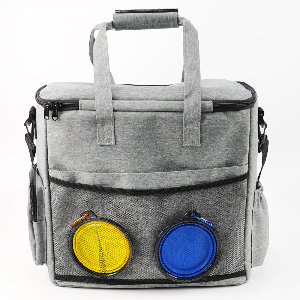 KFX-4284349 Pet Travel Carrying Bag with Snack Bags and Silicone Bowl for Dogs