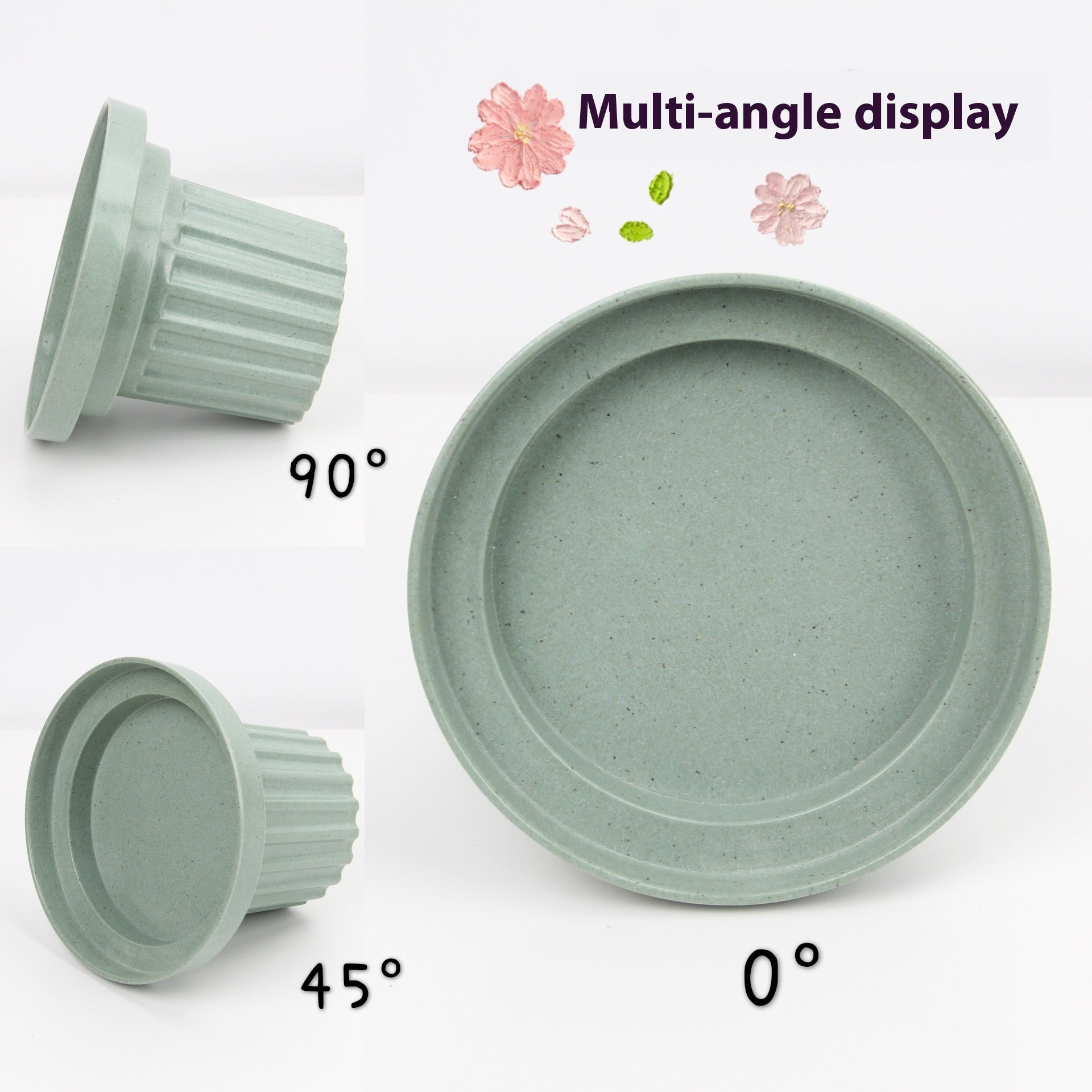 KFX-4285885 Bamboo Fiber Three-in-One Pet Bowl in Elegant Colors