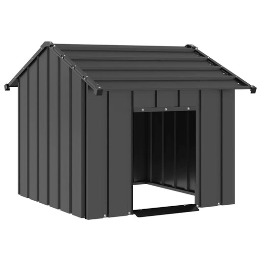 KFX-4286141 Robust Galvanized Steel Doghouse with Roof - Anthracite Color, Multiple Sizes Available
