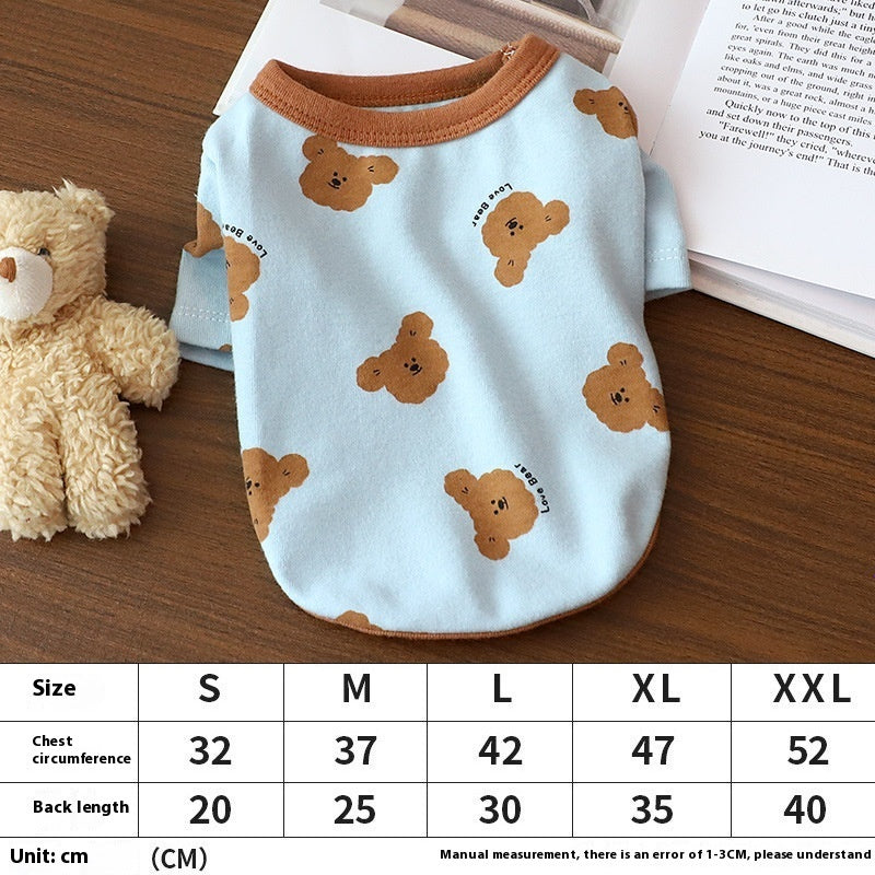 KFX-4286653 Cozy Autumn Small Dog Anti-Lint Pajamas in Blue, Yellow, Beige, and Pink