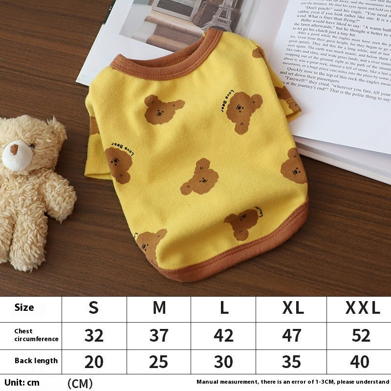 KFX-4286653 Cozy Autumn Small Dog Anti-Lint Pajamas in Blue, Yellow, Beige, and Pink