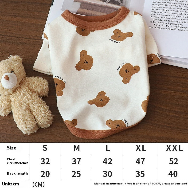 KFX-4286653 Cozy Autumn Small Dog Anti-Lint Pajamas in Blue, Yellow, Beige, and Pink