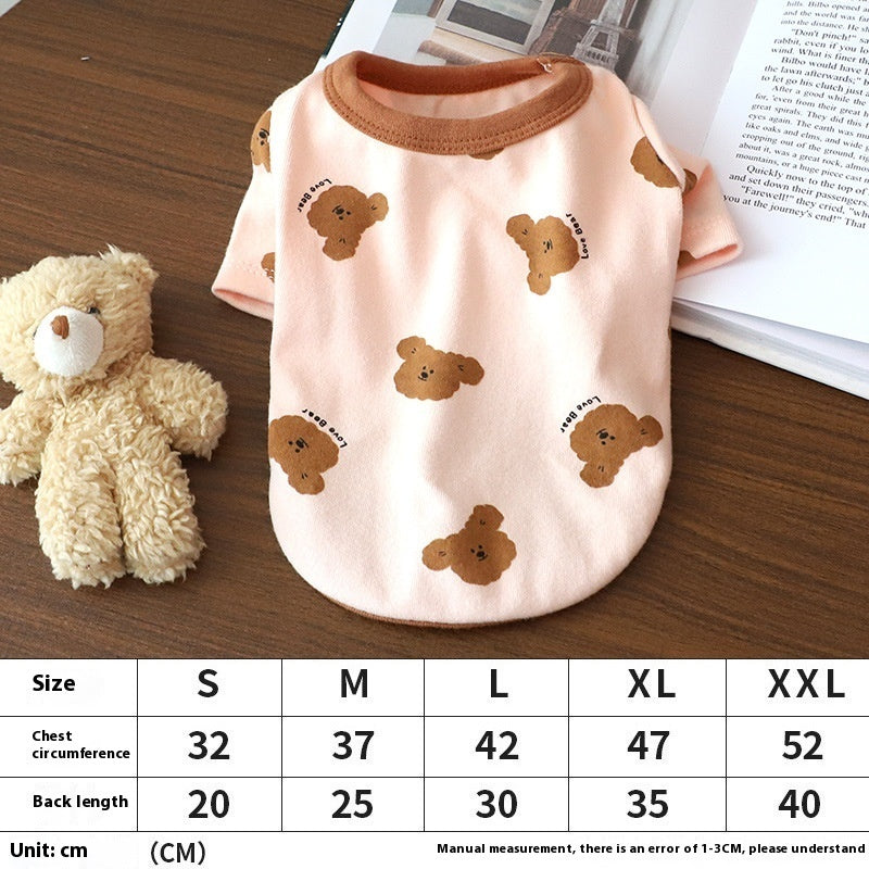 KFX-4286653 Cozy Autumn Small Dog Anti-Lint Pajamas in Blue, Yellow, Beige, and Pink