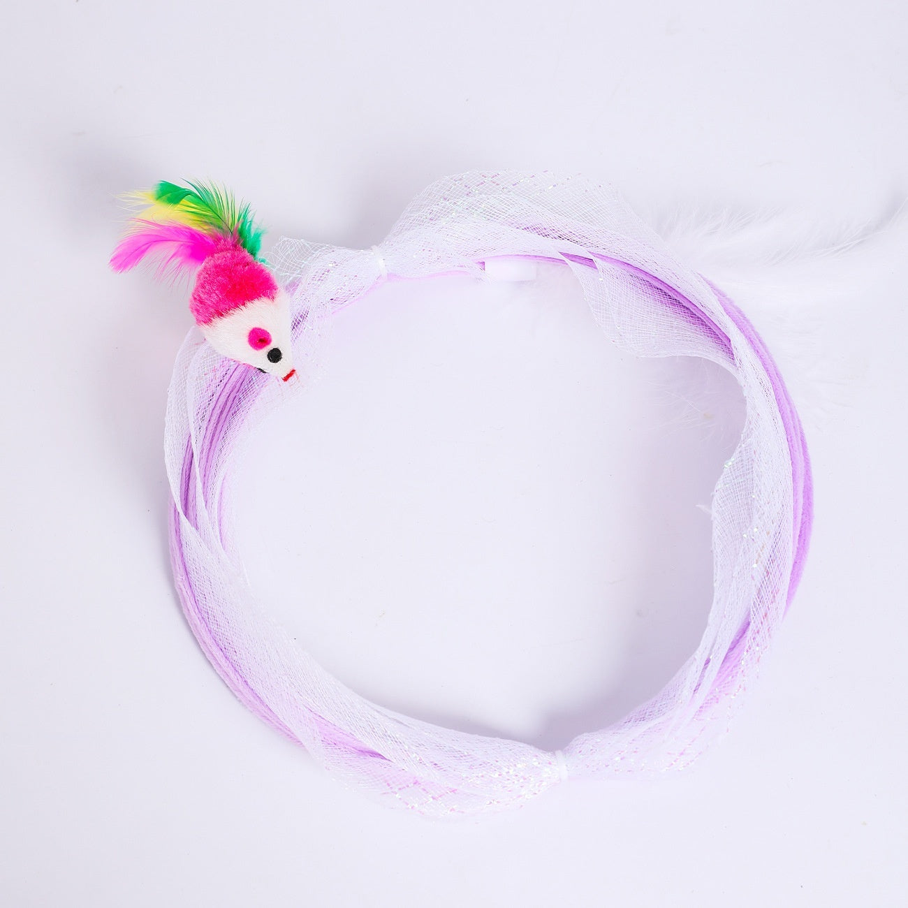 KFX-4287165 S-Type Pet Cat Tunnel with Steel Wire Frame and Feather Accents for Playful Kittens
