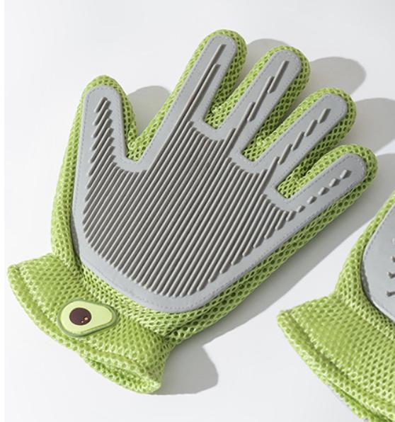 KFX-4289725 2-in-1 Pet Grooming Glove for Cats and Dogs – Double-Sided Hair Removal and Massage Tool, Anti-Scratch Design