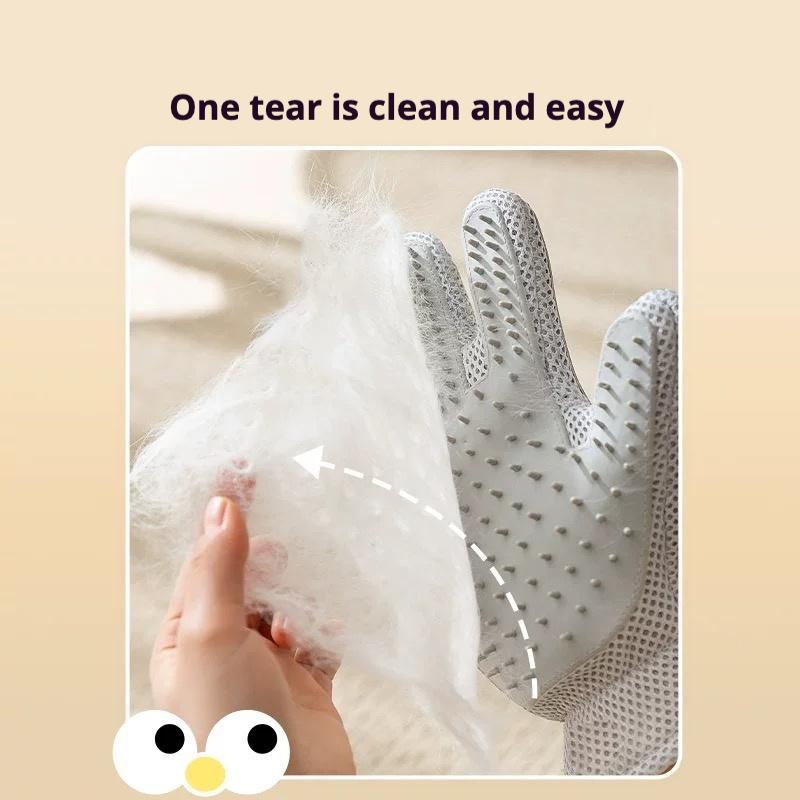 KFX-4289725 2-in-1 Pet Grooming Glove for Cats and Dogs – Double-Sided Hair Removal and Massage Tool, Anti-Scratch Design