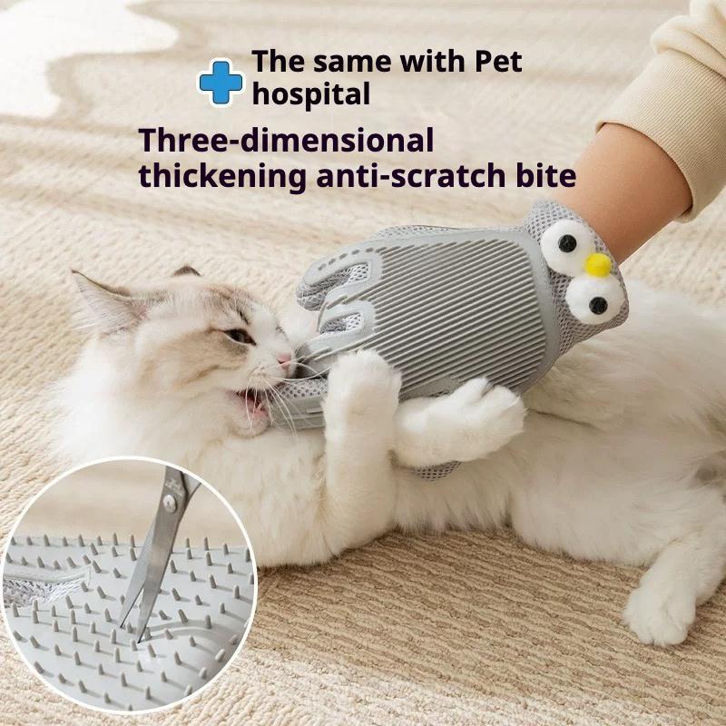 KFX-4289725 2-in-1 Pet Grooming Glove for Cats and Dogs – Double-Sided Hair Removal and Massage Tool, Anti-Scratch Design