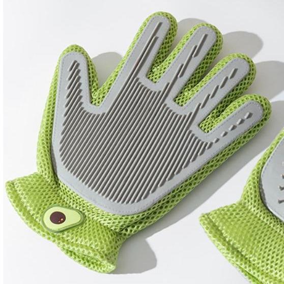 KFX-4289725 2-in-1 Pet Grooming Glove for Cats and Dogs – Double-Sided Hair Removal and Massage Tool, Anti-Scratch Design