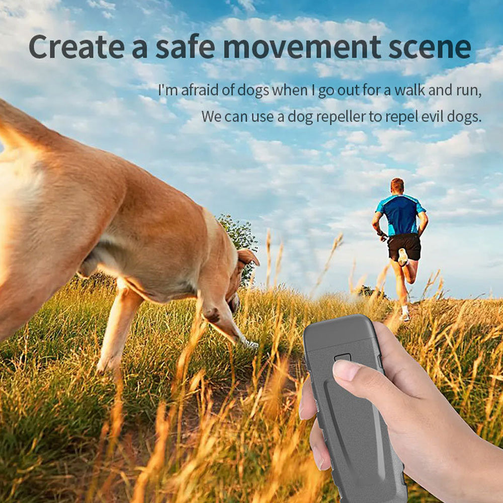 KFX-4293309 Handheld Ultrasonic Dog Bark Control Device with LED Flashlight and Training Modes