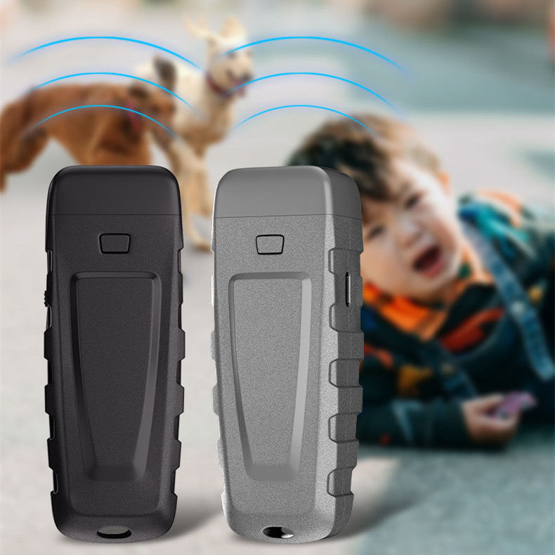 KFX-4293309 Handheld Ultrasonic Dog Bark Control Device with LED Flashlight and Training Modes