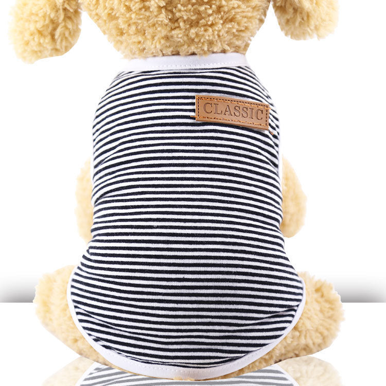 KFX-4293437 Cotton Striped Vest for Small to Large Dogs and Cats - Multiple Colors Available
