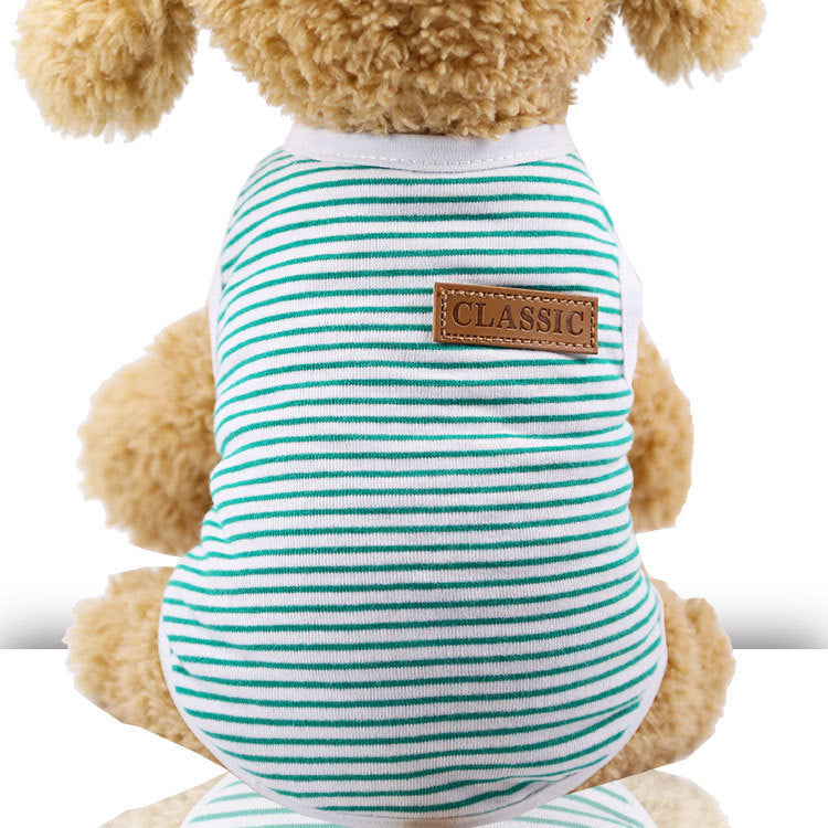 KFX-4293437 Cotton Striped Vest for Small to Large Dogs and Cats - Multiple Colors Available