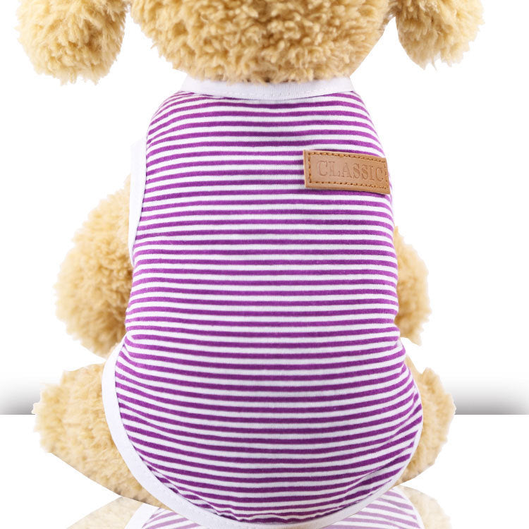 KFX-4293437 Cotton Striped Vest for Small to Large Dogs and Cats - Multiple Colors Available