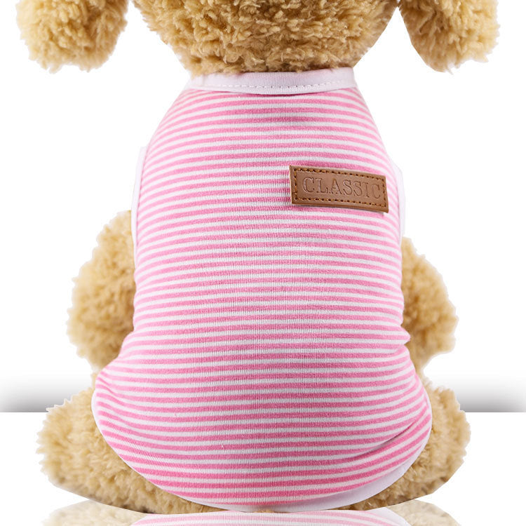KFX-4293437 Cotton Striped Vest for Small to Large Dogs and Cats - Multiple Colors Available