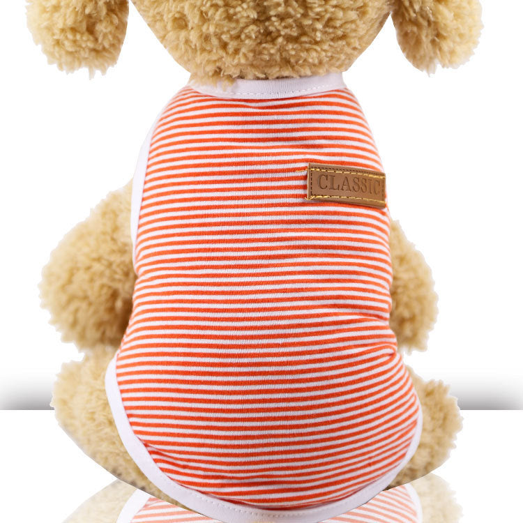 KFX-4293437 Cotton Striped Vest for Small to Large Dogs and Cats - Multiple Colors Available