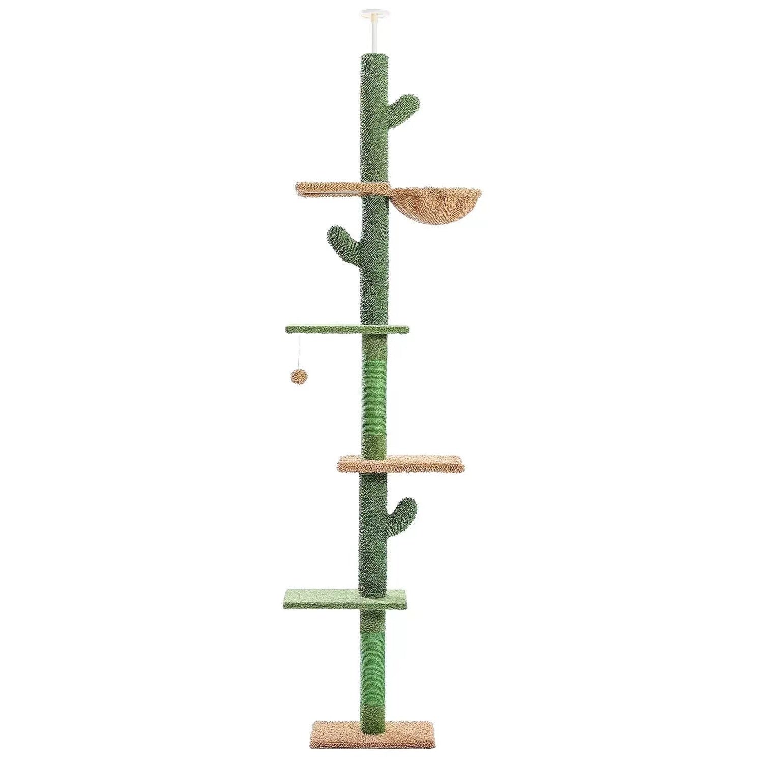 KFX-4295613 Cactus Cat Nest Cat Tree with Integrated Scratch Board and Solid Wood Climbing Frame
