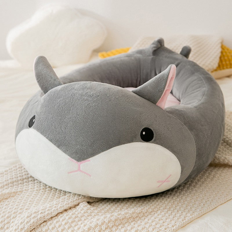 KFX-4297661 Universal Semi-Enclosed Breathable Cat Litter Bed with Blanket - Multiple Styles & Sizes Available