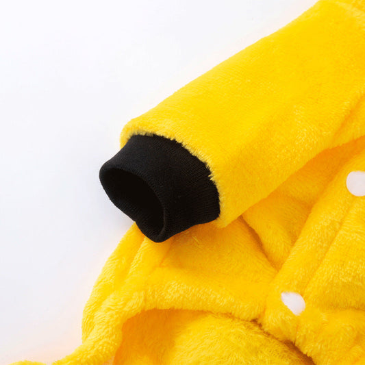 KFX-4298173 Cozy Cartoon Coral Fleece Lion Costume for Dogs - Autumn & Winter Wear