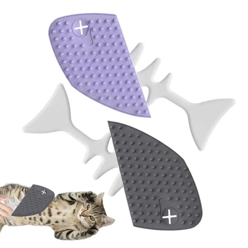 KFX-4299197 Fishbone-Shaped Cat and Dog Grooming Brush for Easy Detangling and Fur Care