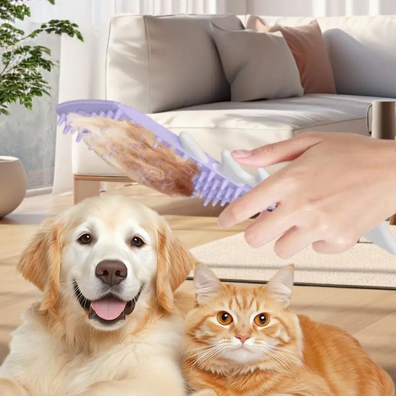 KFX-4299197 Fishbone-Shaped Cat and Dog Grooming Brush for Easy Detangling and Fur Care