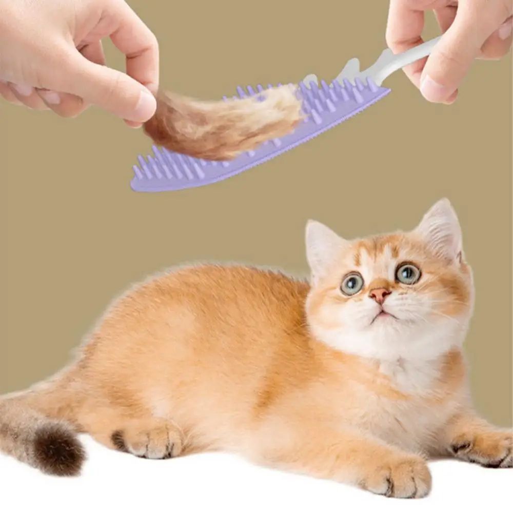 KFX-4299197 Fishbone-Shaped Cat and Dog Grooming Brush for Easy Detangling and Fur Care