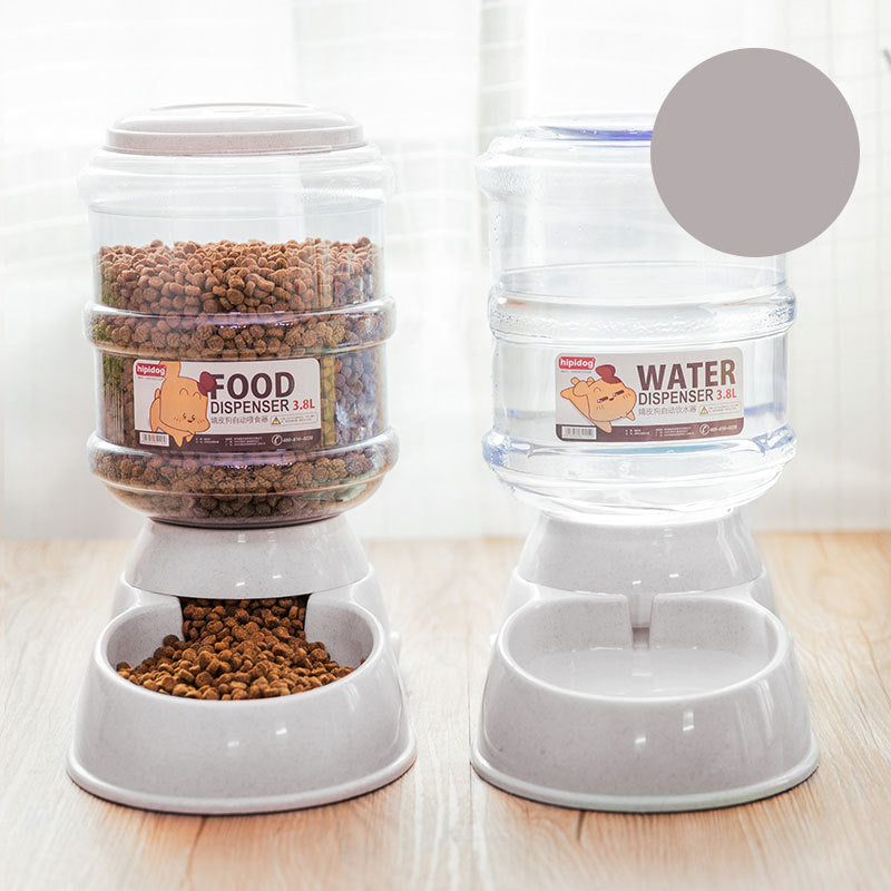 KFX-4299453 Dual-Purpose Cat Feeder and Drinking Fountain - Durable ABS and PVC Alloy Materials