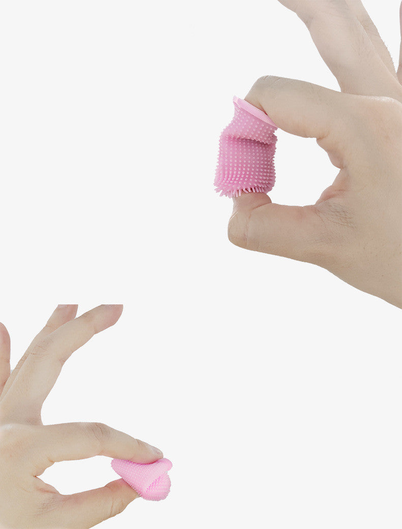 KFX-4301245 Soft Silicone Pet Finger Toothbrush for Effective Stain Removal and Gum Care with Case