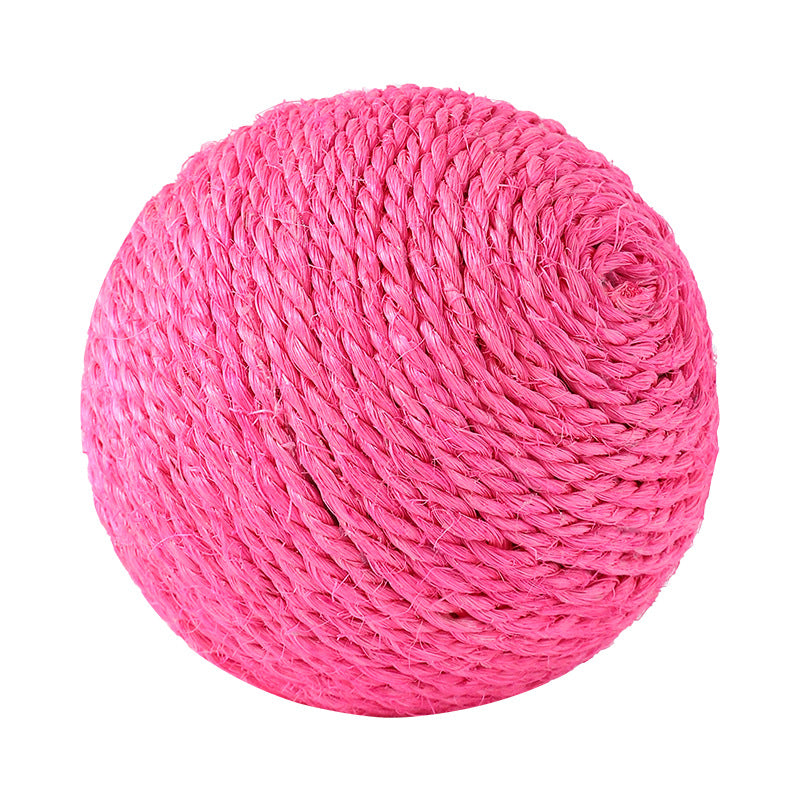 KFX-4302013 Sisal Rope Cat Toy Ball with Bell for Dental Health – 8cm in Various Colors