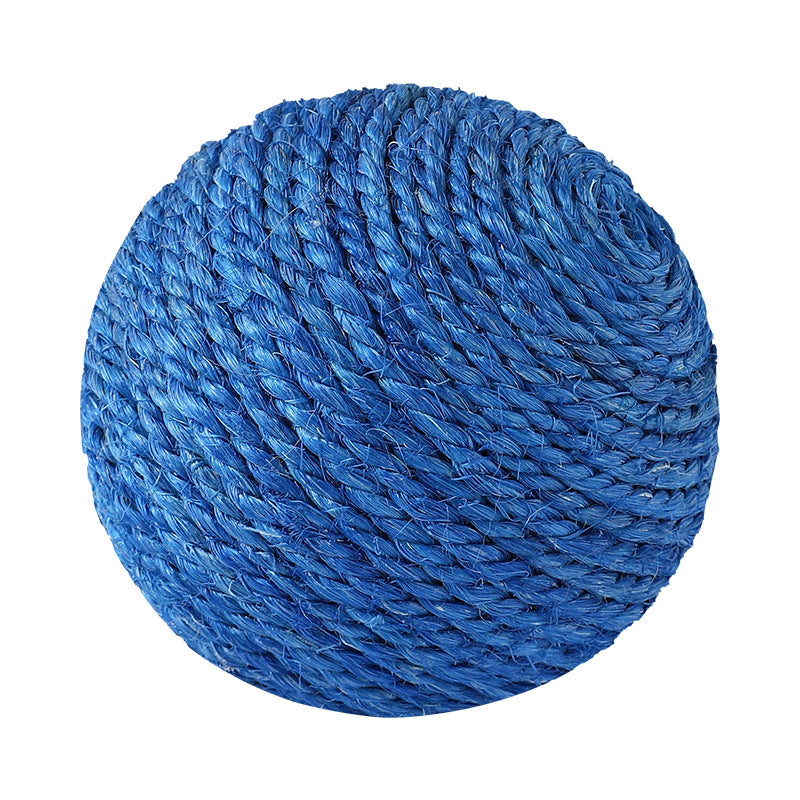 KFX-4302013 Sisal Rope Cat Toy Ball with Bell for Dental Health – 8cm in Various Colors