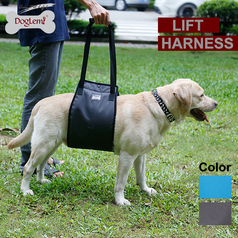 KFX-4302653 Dog Leg Injury Protection Walking Belt - Oxford Cloth & Mesh - Size S, M, L, XL - Blue & Gray Options