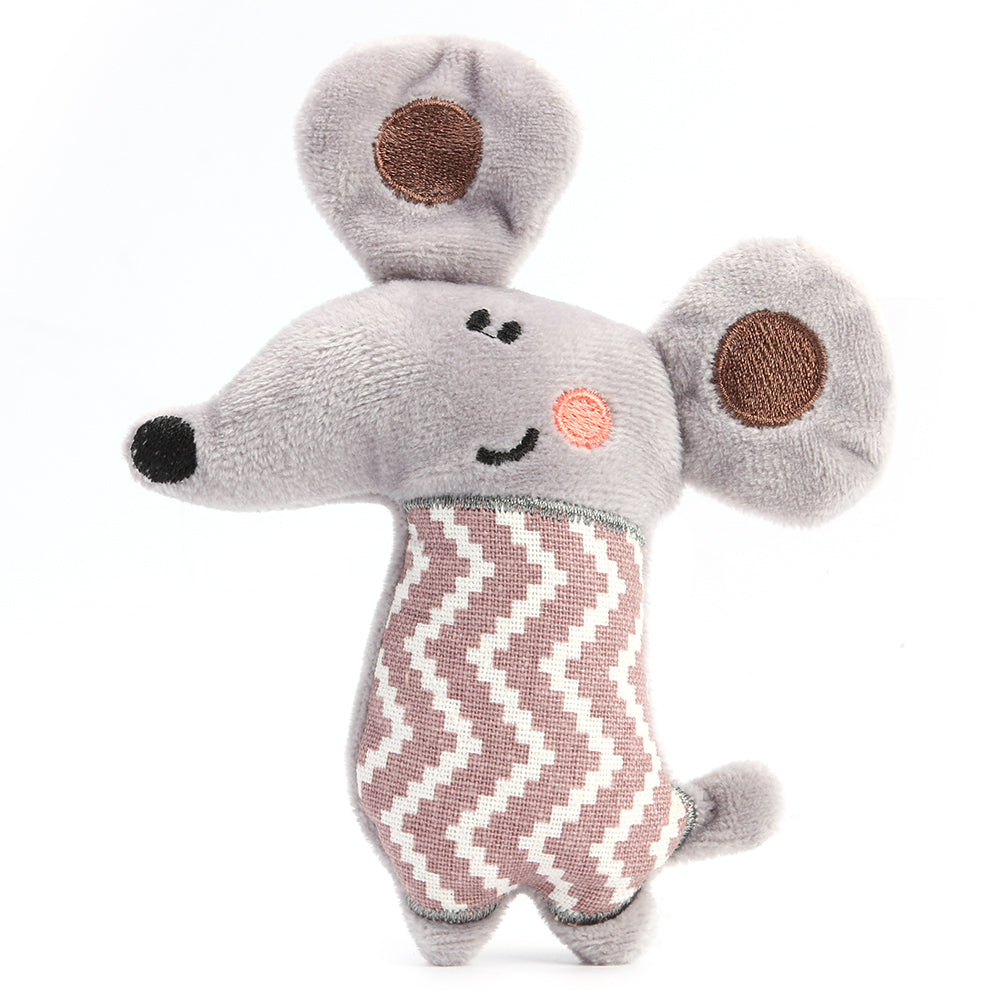 KFX-4303037 Plush Cat Toy with Catnip - Cute Bear, Kangaroo, Crocodile, and Mouse Designs